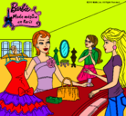 Dibujo Barbie en una tienda de ropa pintado por Briisita