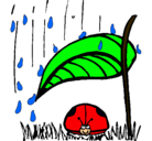 Dibujo Mariquita protegida de la lluvia pintado por marikiitaa