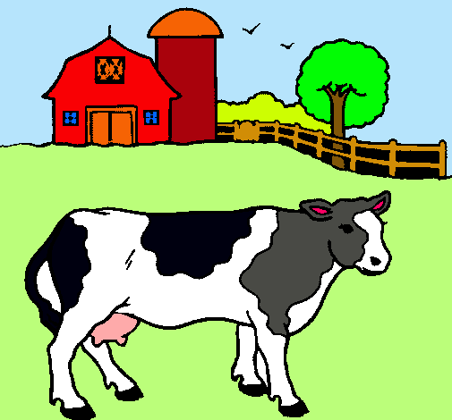 Dibujo Vaca pasturando pintado por  fghg     
