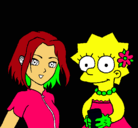 Dibujo Sakura y Lisa pintado por jole