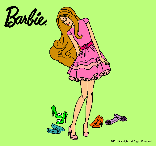 Barbie y su colección de zapatos