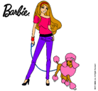 Dibujo Barbie con look moderno pintado por piojo