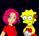Dibujo Sakura y Lisa pintado por americaferna