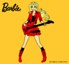 Dibujo Barbie guitarrista pintado por Daaf