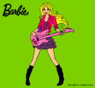 Dibujo Barbie guitarrista pintado por fafa