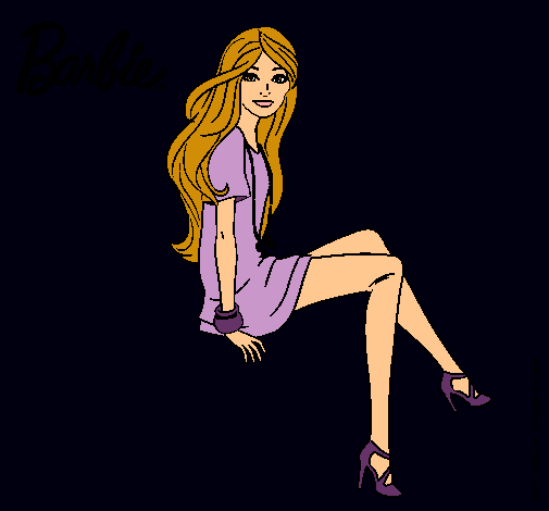 Dibujo Barbie sentada pintado por CRISTYGLEZ66