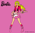 Dibujo Barbie guitarrista pintado por barbie2