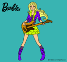 Dibujo Barbie guitarrista pintado por celiaypepito