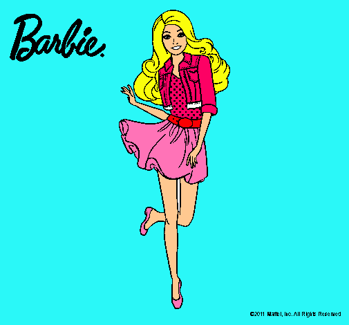 Dibujo Barbie informal pintado por luquitac8
