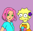 Dibujo Sakura y Lisa pintado por wOwOwWww