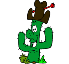 Dibujo Cactus con sombrero pintado por Cactus 