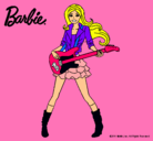 Dibujo Barbie guitarrista pintado por AGUITOS