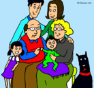 Dibujo Familia pintado por abuelito