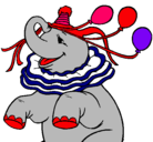 Dibujo Elefante con 3 globos pintado por 76543