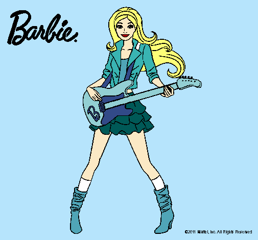 Dibujo Barbie guitarrista pintado por xime99