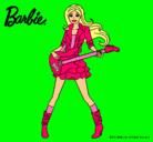 Dibujo Barbie guitarrista pintado por freyluz