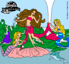 Dibujo Barbie con sirenas pintado por valita