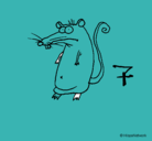 Dibujo Rata pintado por afii