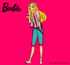 Dibujo Barbie con look casual pintado por grachi