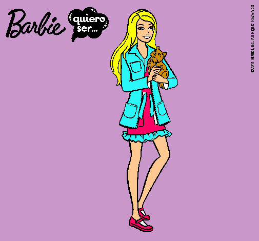 Barbie con un gatito