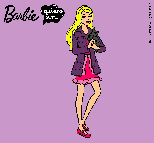 Barbie con un gatito