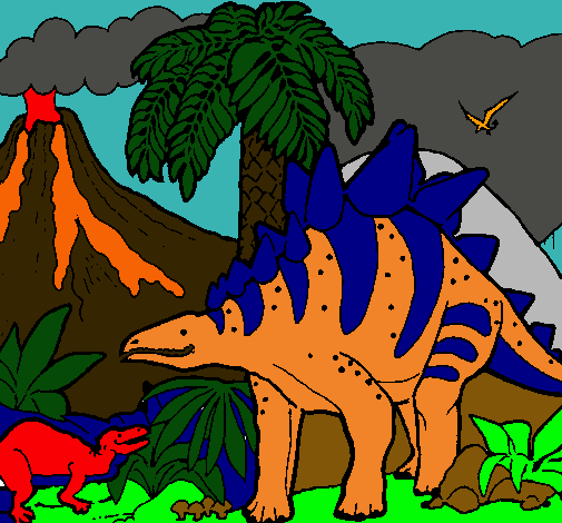 Dibujo Familia de Tuojiangosaurios pintado por ALEJOSSS