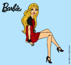 Dibujo Barbie sentada pintado por yole