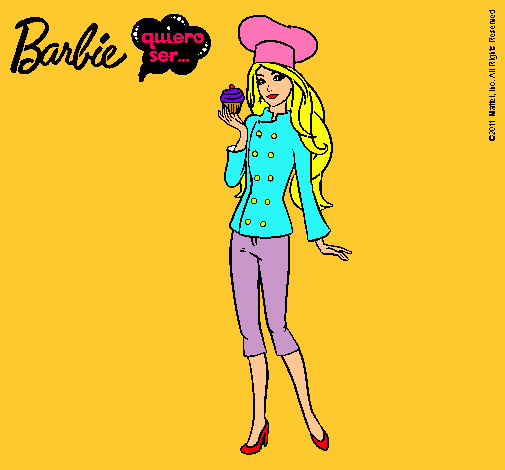 Dibujo Barbie de chef pintado por valery