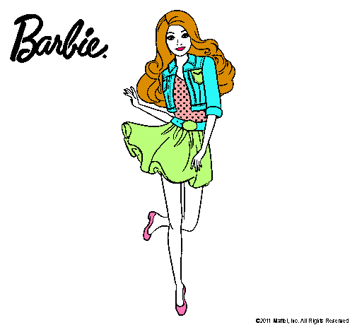 Dibujo Barbie informal pintado por yalla