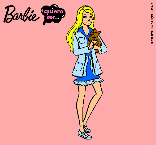 Barbie con un gatito