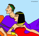 Dibujo César y Cleopatra pintado por marry