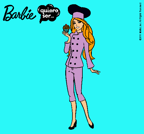 Dibujo Barbie de chef pintado por yole