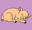 Dibujo Cerdo durmiendo pintado por victor135795