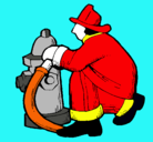 Dibujo Bombero en la boca de incendios pintado por estrella_hugo
