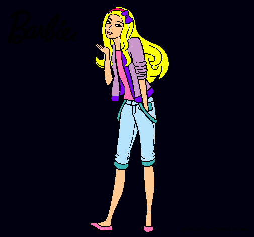 Dibujo Barbie con look casual pintado por patry1234