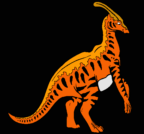 Dibujo Parasaurolofus con rayas pintado por mlj2401