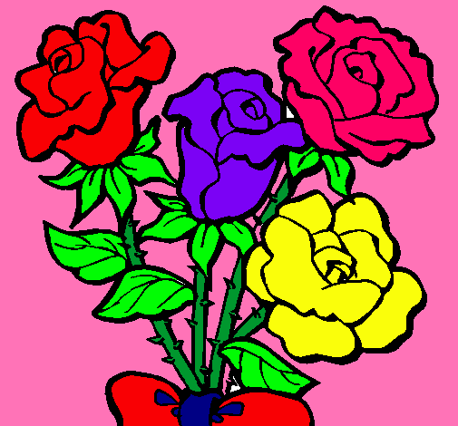 Dibujo Ramo de rosas pintado por Carnebarbara