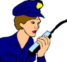 Dibujo Policía con el walkie pintado por sherrilyn