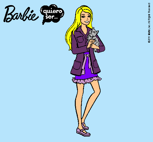 Barbie con un gatito