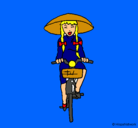 Dibujo China en bicicleta pintado por Marx