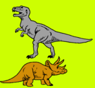 Dibujo Triceratops y tiranosaurios rex pintado por ruben68