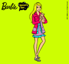 Dibujo Barbie con un gatito pintado por valery