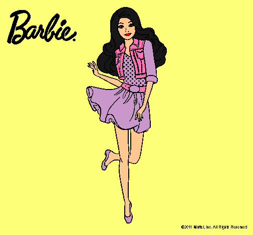 Dibujo Barbie informal pintado por yole