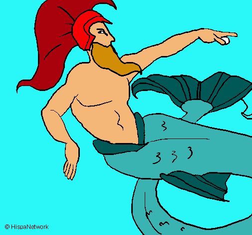 Dibujo Poseidón pintado por daniela12d