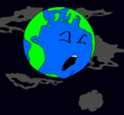 Dibujo Tierra enferma pintado por planeta
