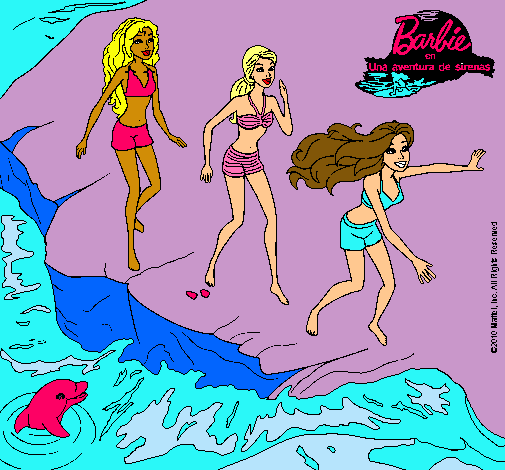 Barbie y sus amigas en la playa