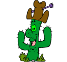 Dibujo Cactus con sombrero pintado por denilson