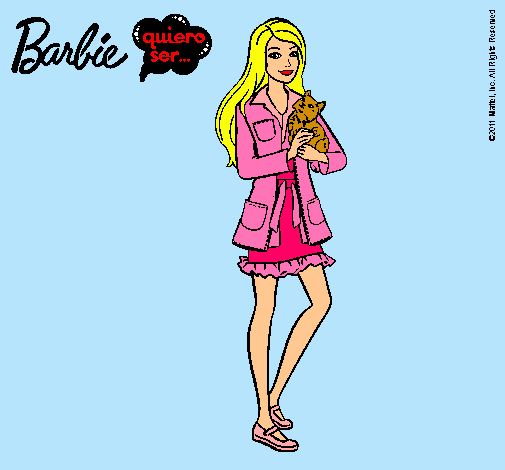 Barbie con un gatito