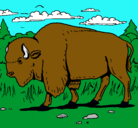 Dibujo Búfalo  pintado por animal