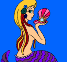 Dibujo Sirena y perla pintado por yuki 